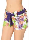 Short Estampado com Faixa na Cintura